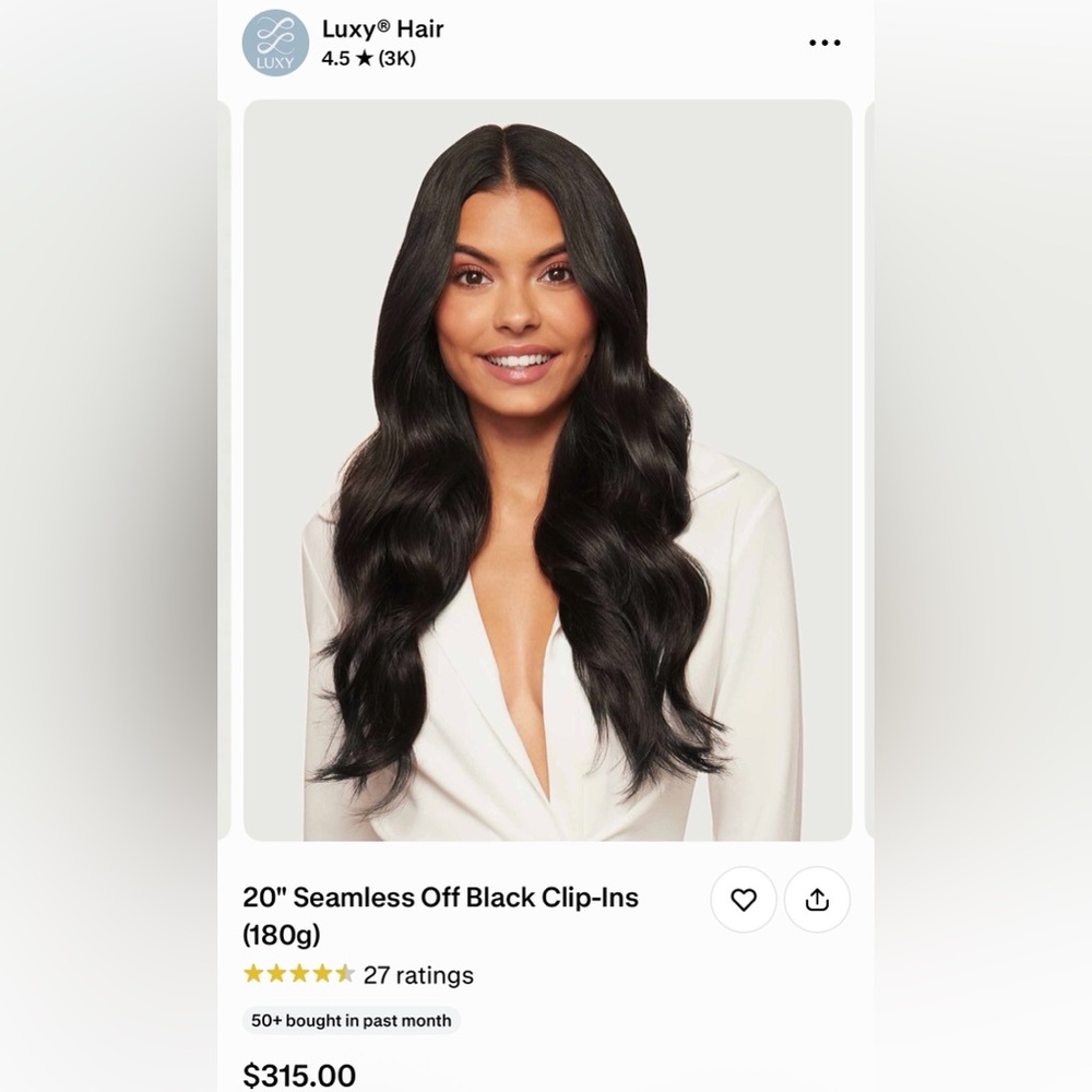 Luxy 20” Off-Black Seamless Hair Extensions